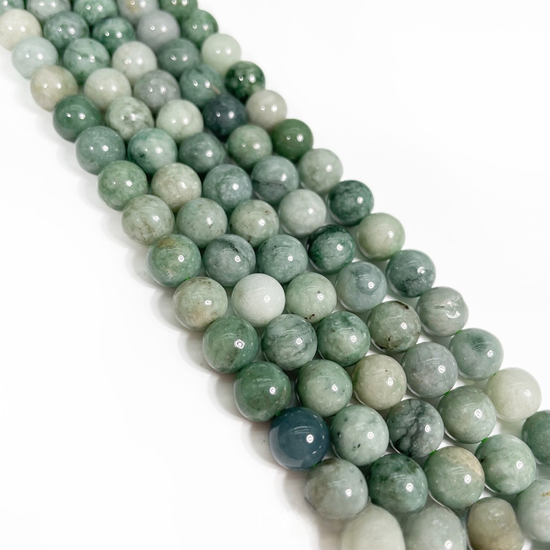 Natural Burmese jade Round Loose Semi Gemstone Beads for Jewelry Making
