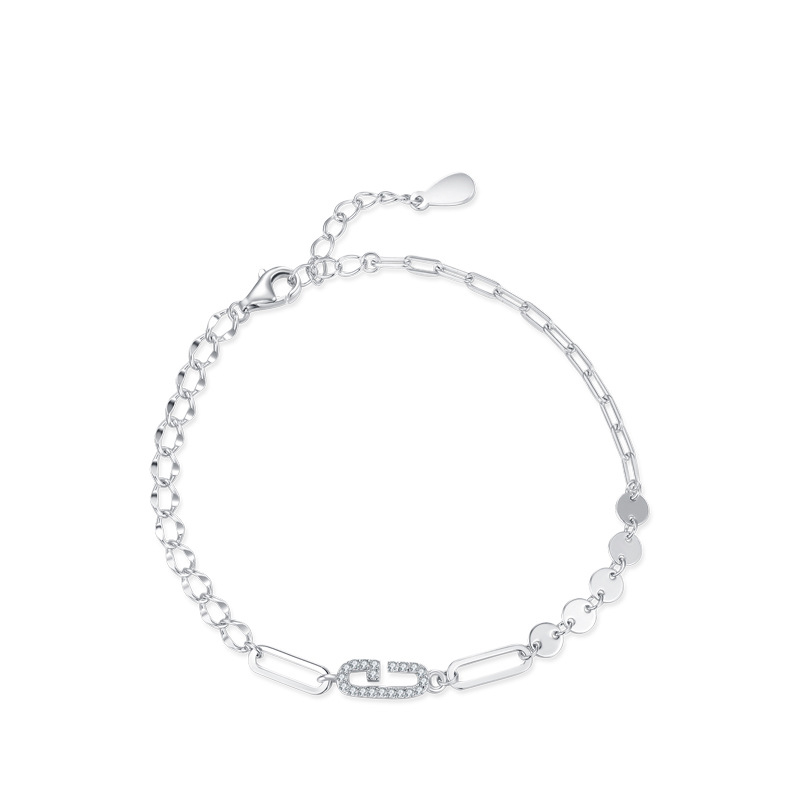 Fashion S925 Sterling Silver Bracelet Jewelry with CZ Casual Versatile Style for Women