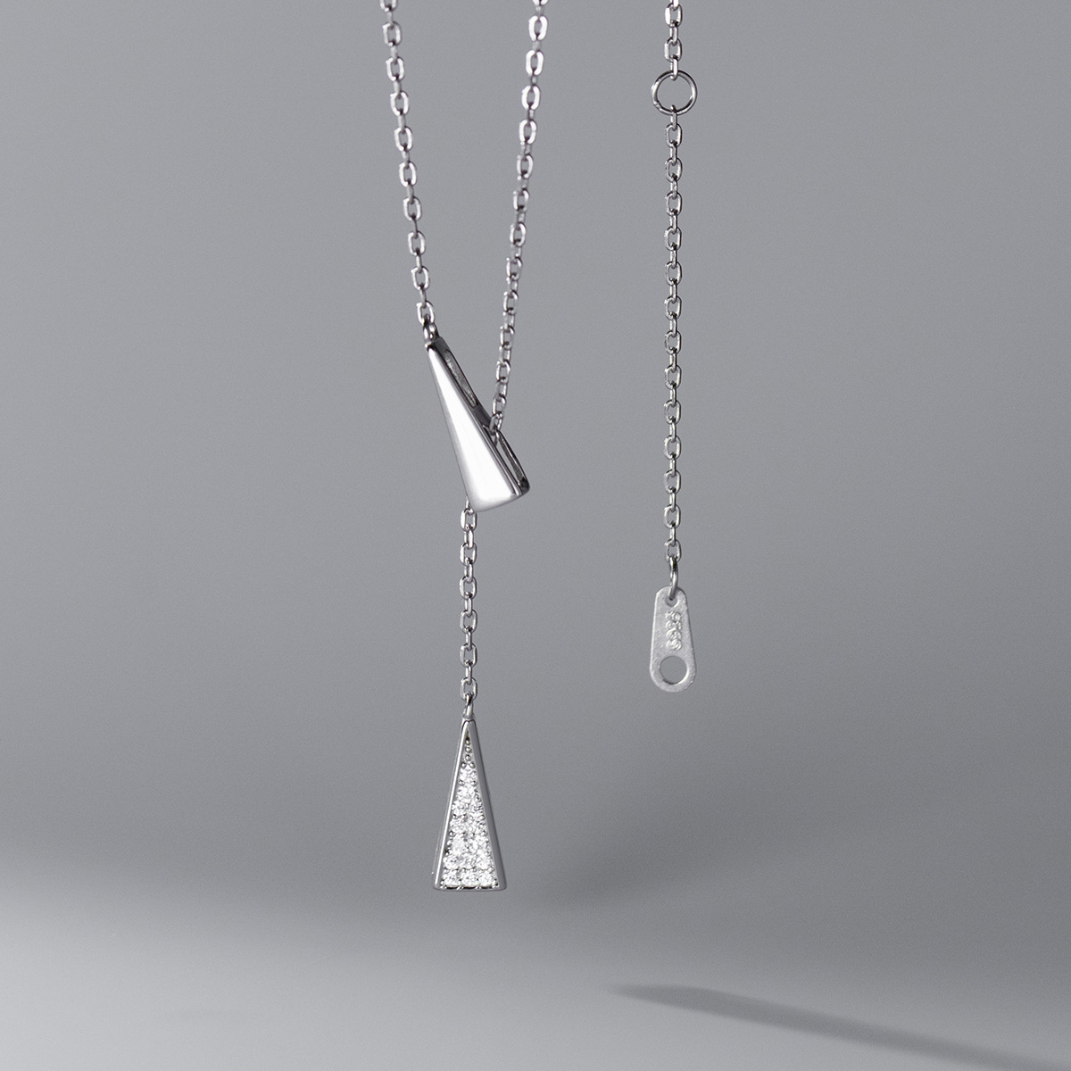 #246 925 Sterling Silver Pendant  Necklace with Cubic Zirconia Unique Casual Design for women