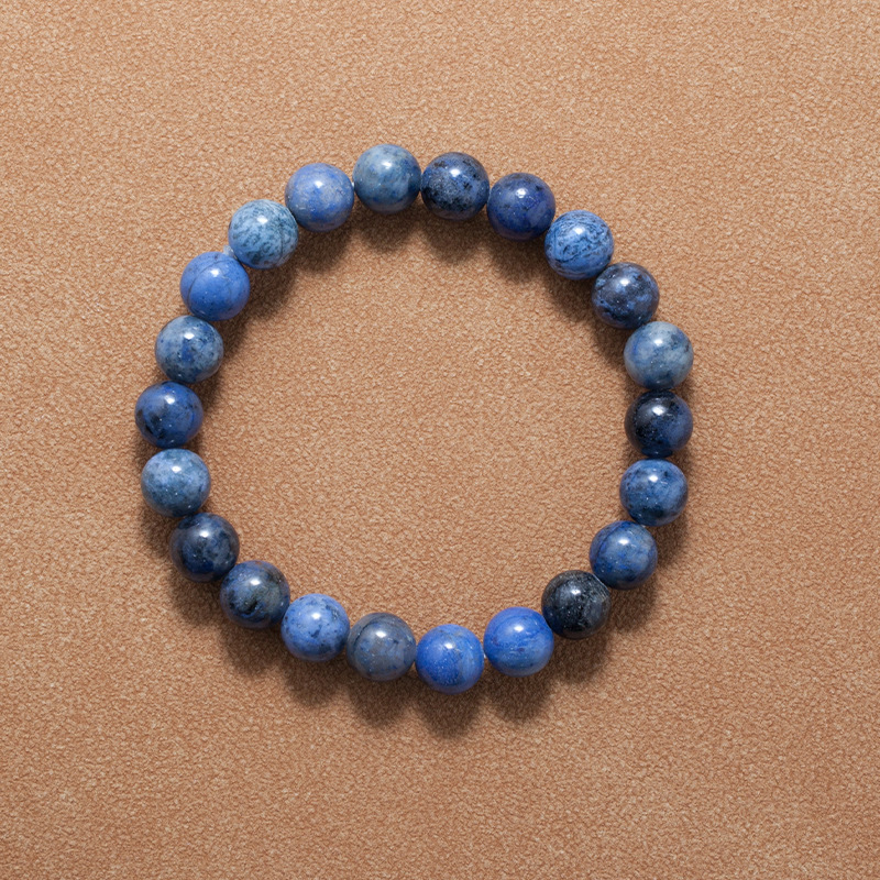 Dumortierite  Bracelet for Women Natural Gemstone Round Stone Crystal Beads for Beaded Elastic Bracelet
