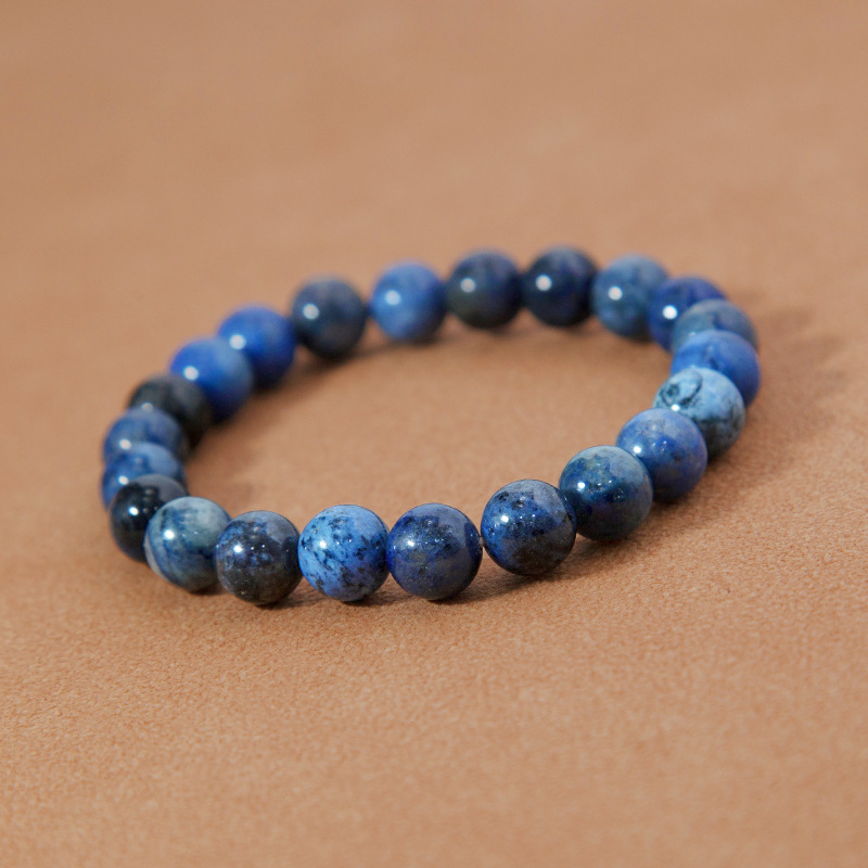 Dumortierite  Bracelet for Women Natural Gemstone Round Stone Crystal Beads for Beaded Elastic Bracelet