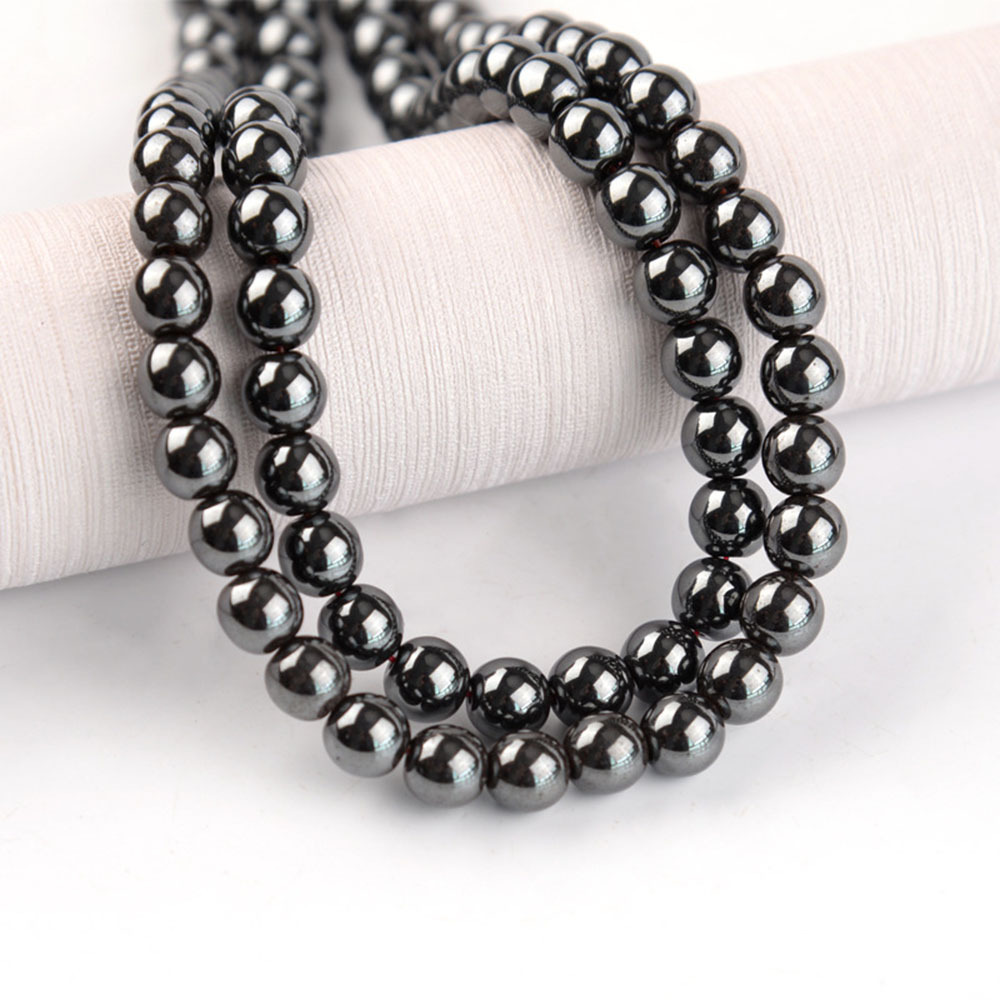 Natural Hematite Round Loose Semi Gemstone Beads for Jewelry Making