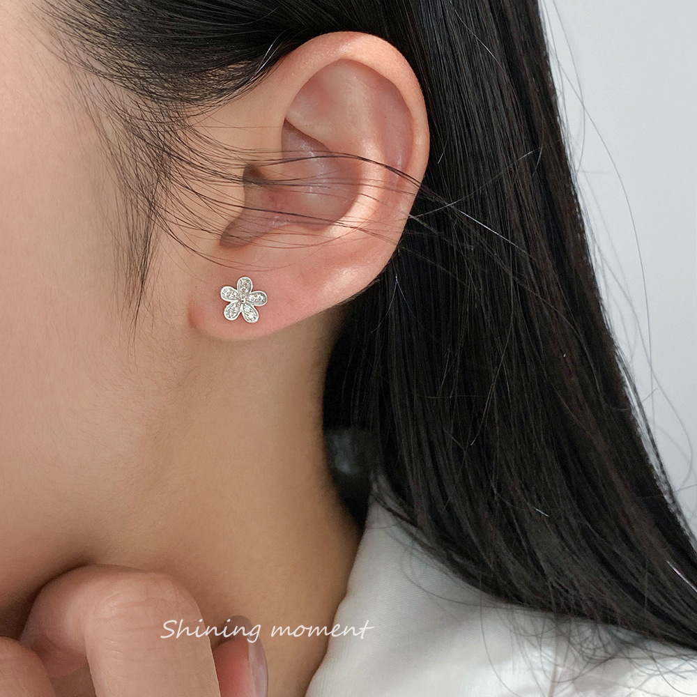 S925 Sterling Silver Stud Earrings Jewelry with Cubic Zirconia Fashion Design for Women