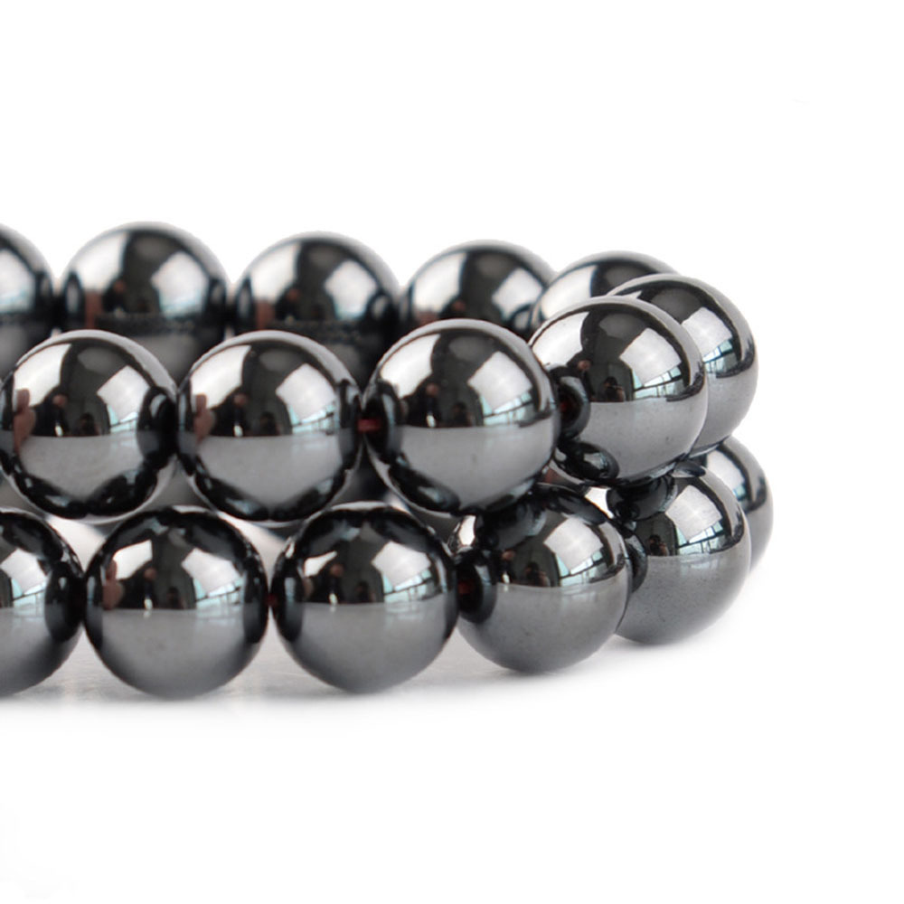 Natural Hematite Round Loose Semi Gemstone Beads for Jewelry Making