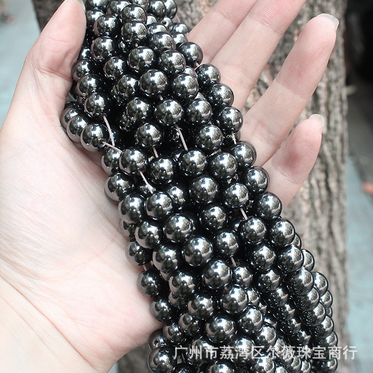 Natural Hematite Round Loose Semi Gemstone Beads for Jewelry Making