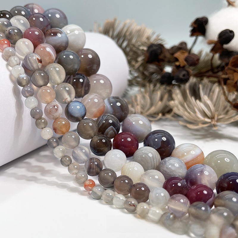 Natural Persian Gulf Agate Round Loose Semi Gemstone Beads for Jewelry Making