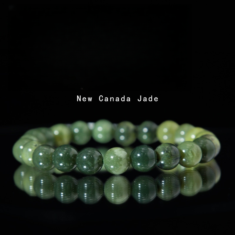 New canada jade Bracelet for Women Natural Gemstone Round Stone Crystal Beads for Beaded Elastic Bracelet