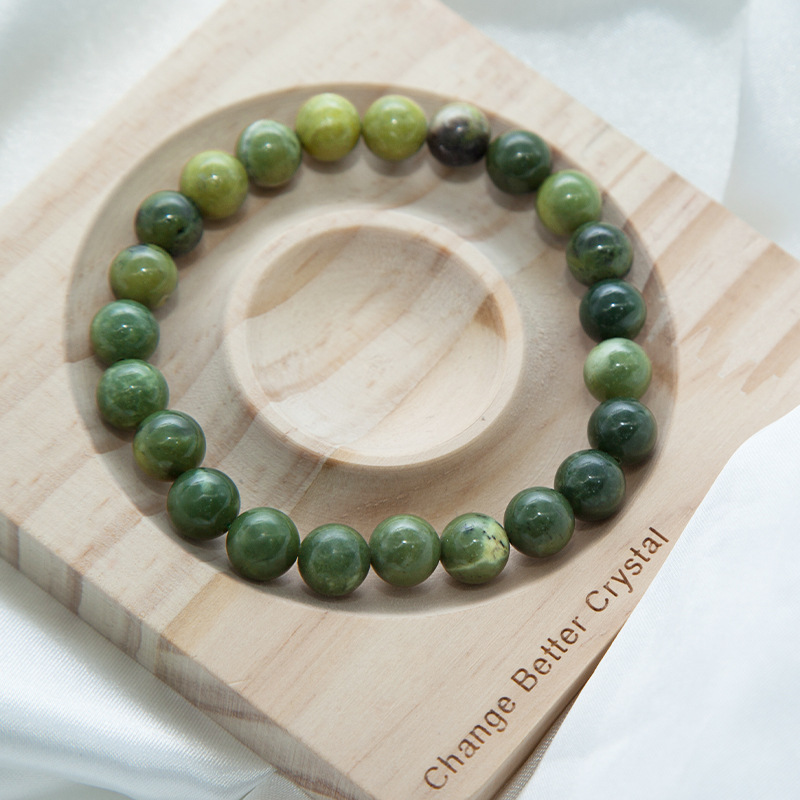 New canada jade Bracelet for Women Natural Gemstone Round Stone Crystal Beads for Beaded Elastic Bracelet