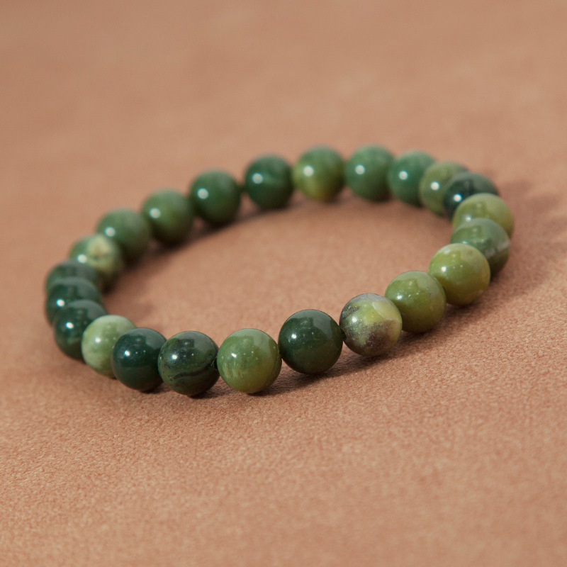 New canada jade Bracelet for Women Natural Gemstone Round Stone Crystal Beads for Beaded Elastic Bracelet