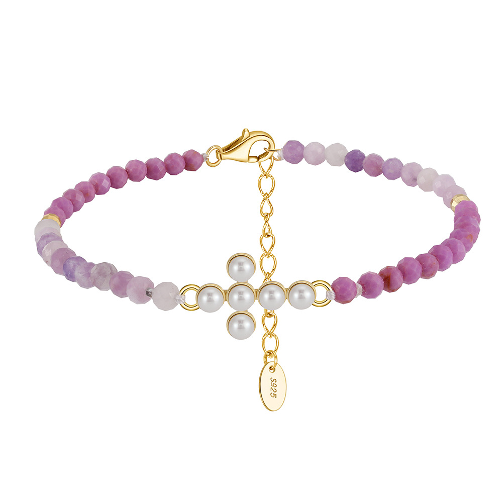 S925 Sterling Silver Bracelet with Freshwater Pearl  Bohemian Style for Woment