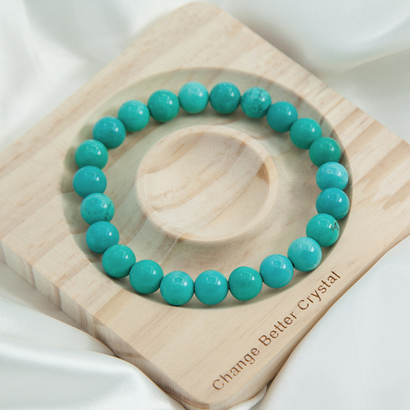 Turquoise howlite Bracelet for Women Natural Gemstone Round Stone Crystal Beads for Beaded Elastic Bracelet
