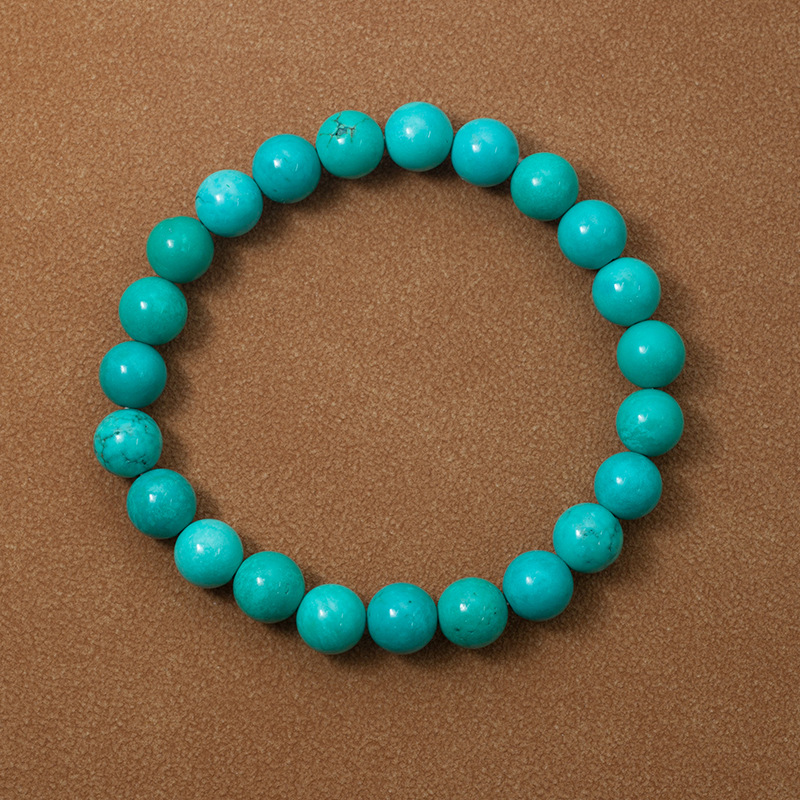 Turquoise howlite Bracelet for Women Natural Gemstone Round Stone Crystal Beads for Beaded Elastic Bracelet