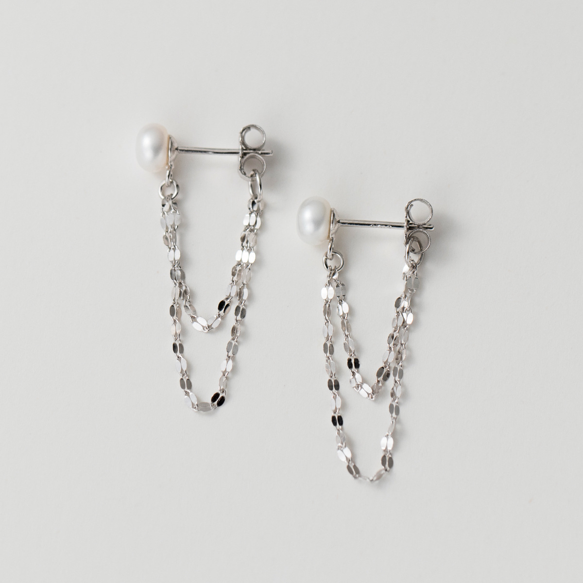 S925 Sterling Silver Drop Earrings with Freshwater Pearl Simple Design for Women