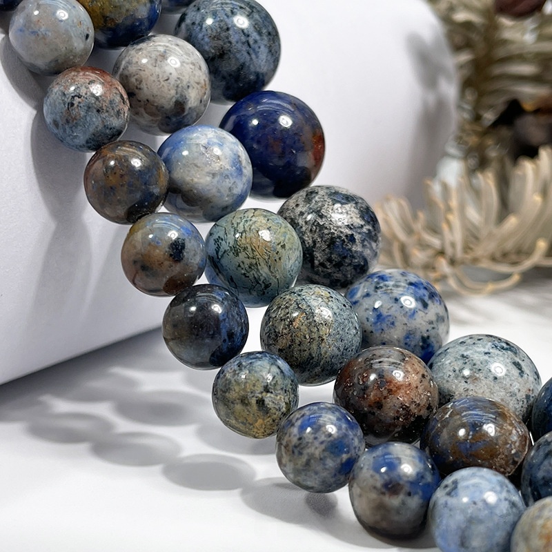 Natural Sunset Stone Round Loose Semi Gemstone Beads for Jewelry Making