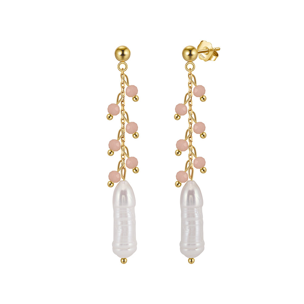 S925 Sterling Silver Drop Earrings Jewelry with Freshwater Pearl Fashion Design for Women