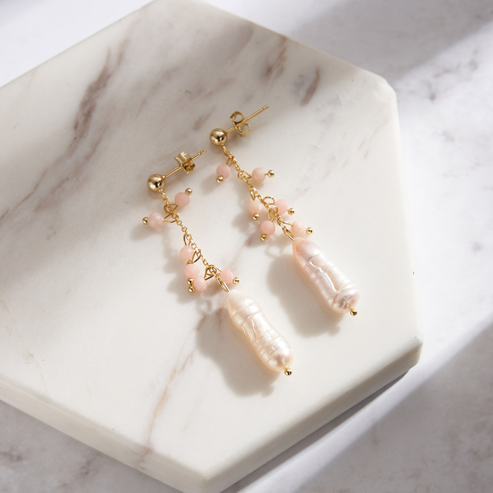 S925 Sterling Silver Drop Earrings Jewelry with Freshwater Pearl Fashion Design for Women