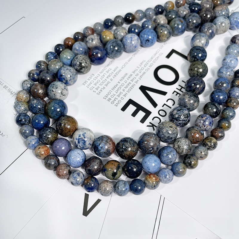 Natural Sunset Stone Round Loose Semi Gemstone Beads for Jewelry Making