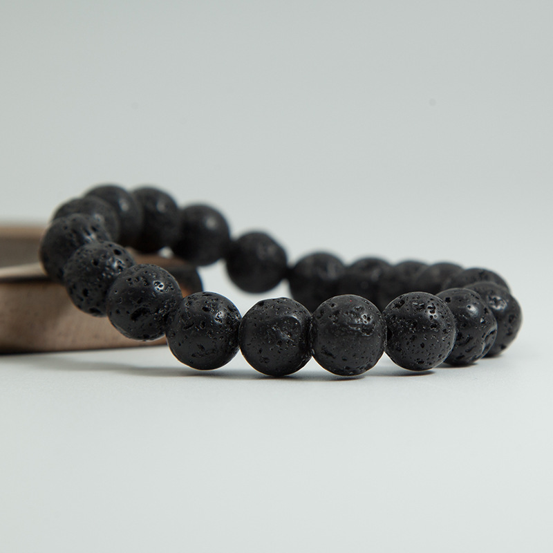 Lava rock stone Bracelet for Women Natural Gemstone Round Stone Crystal Beads for Beaded Elastic Bracelet
