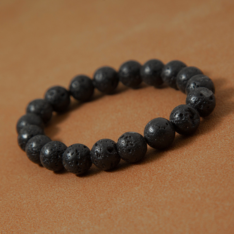 Lava rock stone Bracelet for Women Natural Gemstone Round Stone Crystal Beads for Beaded Elastic Bracelet