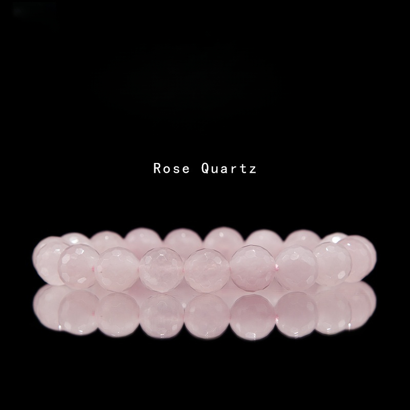 Rose Quartz Bracelet for Women Natural Gemstone Round Stone Crystal Beads for Beaded Elastic Bracelet