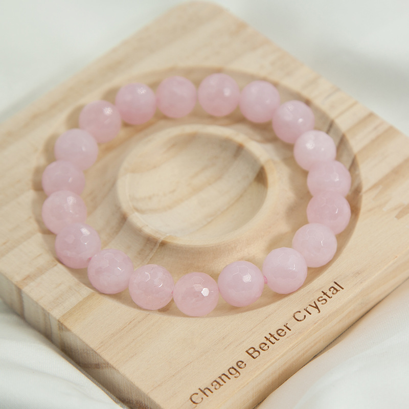 Rose Quartz Bracelet for Women Natural Gemstone Round Stone Crystal Beads for Beaded Elastic Bracelet