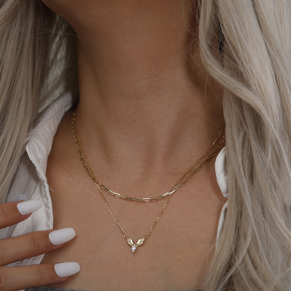 S925 Sterling Silver Pendant Necklace with Cubic Zirconia for Women