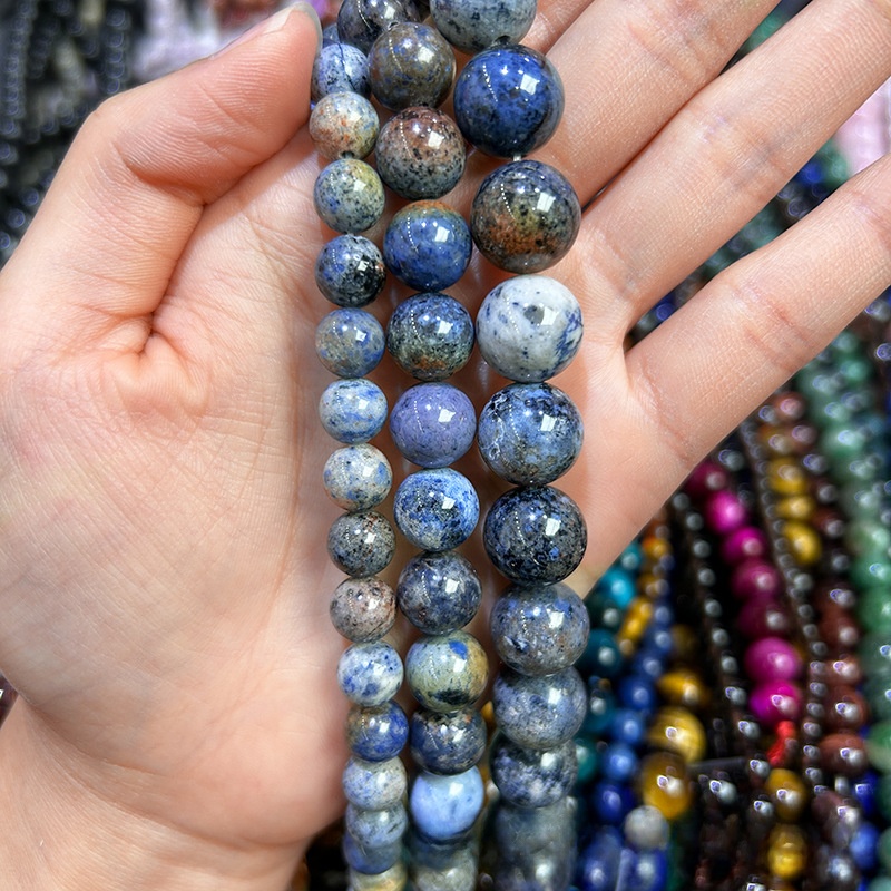 Natural Sunset Stone Round Loose Semi Gemstone Beads for Jewelry Making