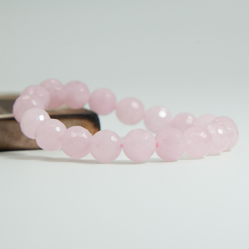 Rose Quartz Bracelet for Women Natural Gemstone Round Stone Crystal Beads for Beaded Elastic Bracelet