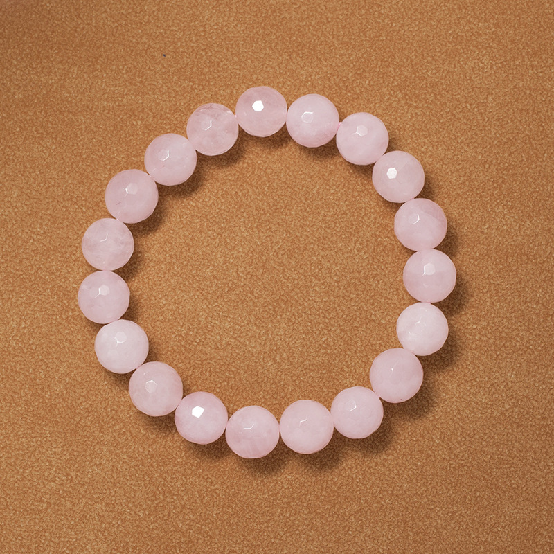 Rose Quartz Bracelet for Women Natural Gemstone Round Stone Crystal Beads for Beaded Elastic Bracelet