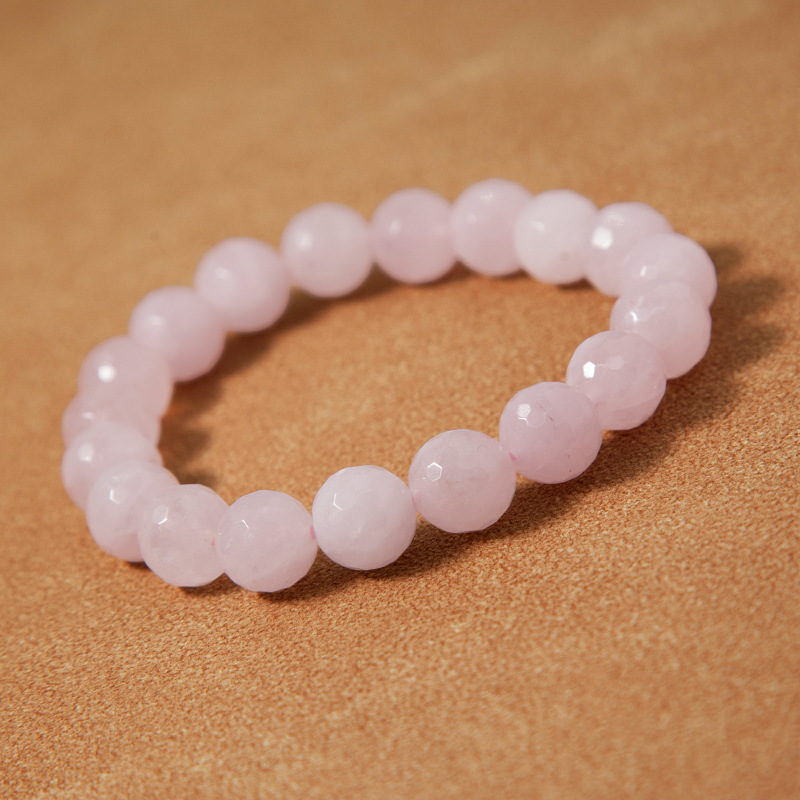 Rose Quartz Bracelet for Women Natural Gemstone Round Stone Crystal Beads for Beaded Elastic Bracelet