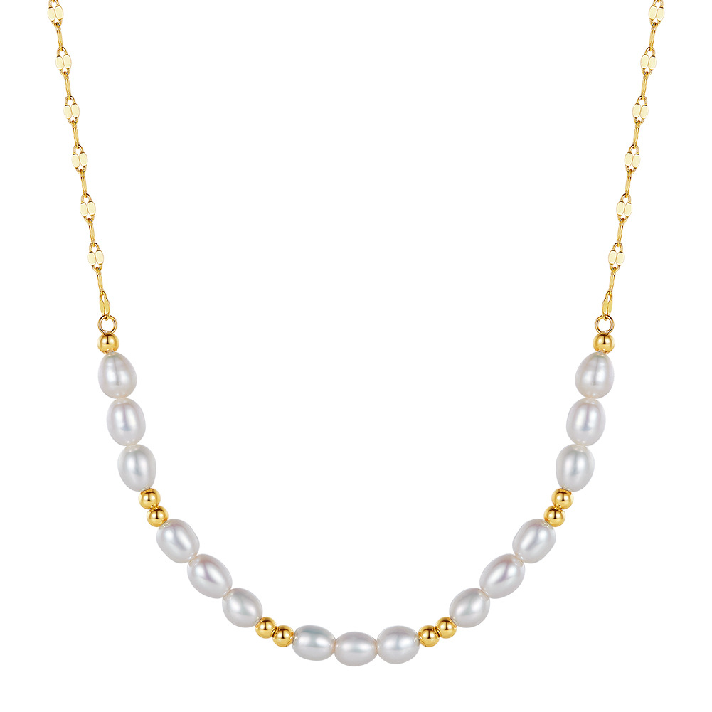 925 Sterling Silver Necklace with Freshwater Pearl for Woment Casual Style