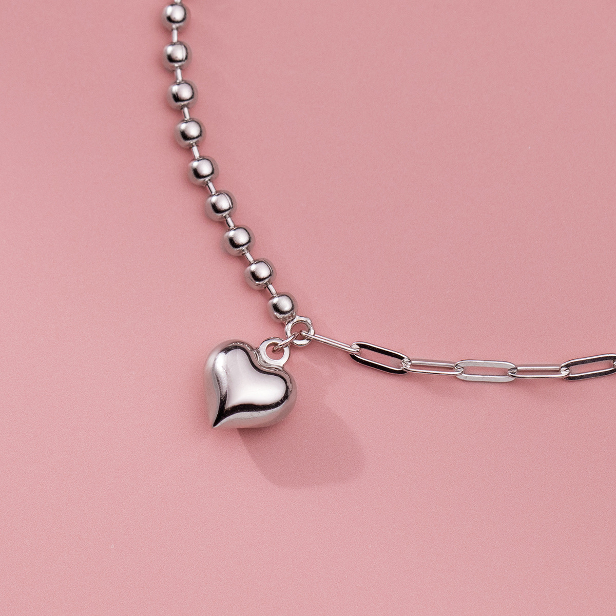 Fashion S925 Sterling Silver Heart Bracelet Jewelry Casual Versatile Design for Women