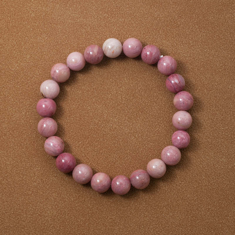 Pink rhodonite Stretch Bracelet for Women Natural Gemstone Round Stone Crystal Beads for Beaded Elastic Bracelet