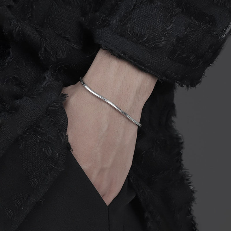 Fashion S925 Sterling Silver Bracelet Jewelry Simple Style for Man