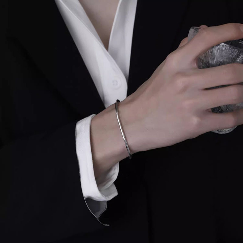 Fashion S925 Sterling Silver Bracelet Jewelry Simple Style for Man