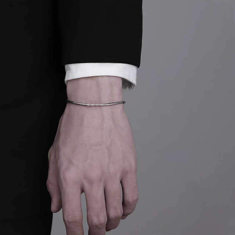 Fashion S925 Sterling Silver Bracelet Jewelry Simple Style for Man