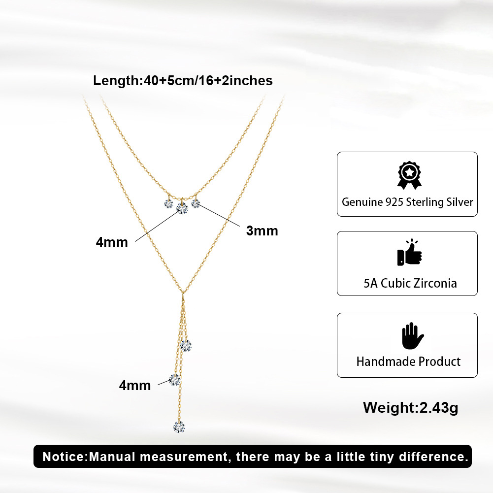 S925 Sterling Silver Pendant Necklace Fashion Design with Cubic Zirconia