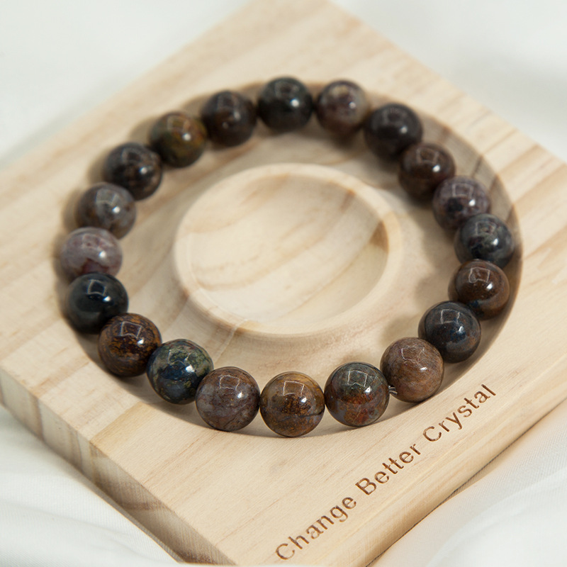 African Pietersite Bracelet for Women Natural Gemstone Round Stone Crystal Beads for Beaded Elastic Bracelet