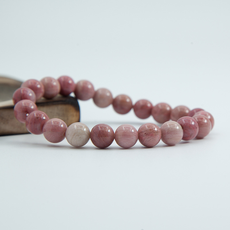 Pink rhodonite Stretch Bracelet for Women Natural Gemstone Round Stone Crystal Beads for Beaded Elastic Bracelet