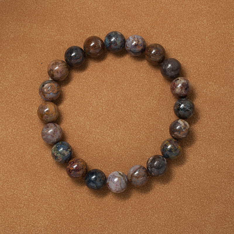 African Pietersite Bracelet for Women Natural Gemstone Round Stone Crystal Beads for Beaded Elastic Bracelet