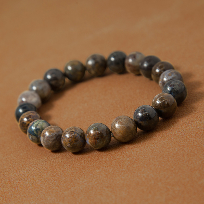 African Pietersite Bracelet for Women Natural Gemstone Round Stone Crystal Beads for Beaded Elastic Bracelet