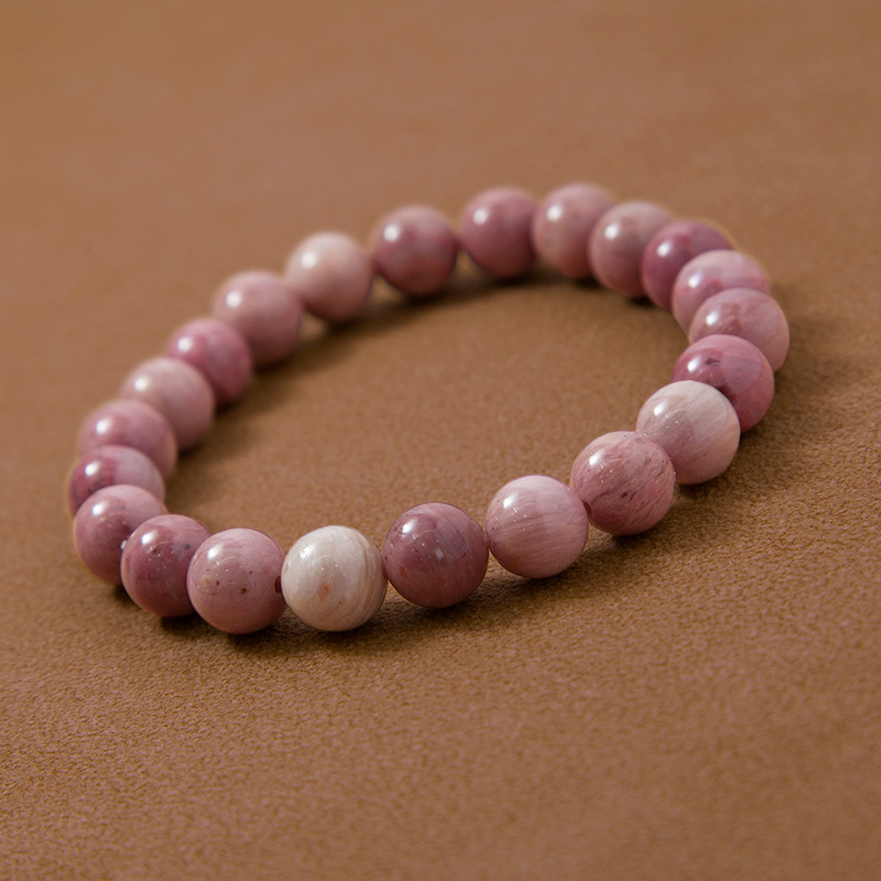 Pink rhodonite Stretch Bracelet for Women Natural Gemstone Round Stone Crystal Beads for Beaded Elastic Bracelet