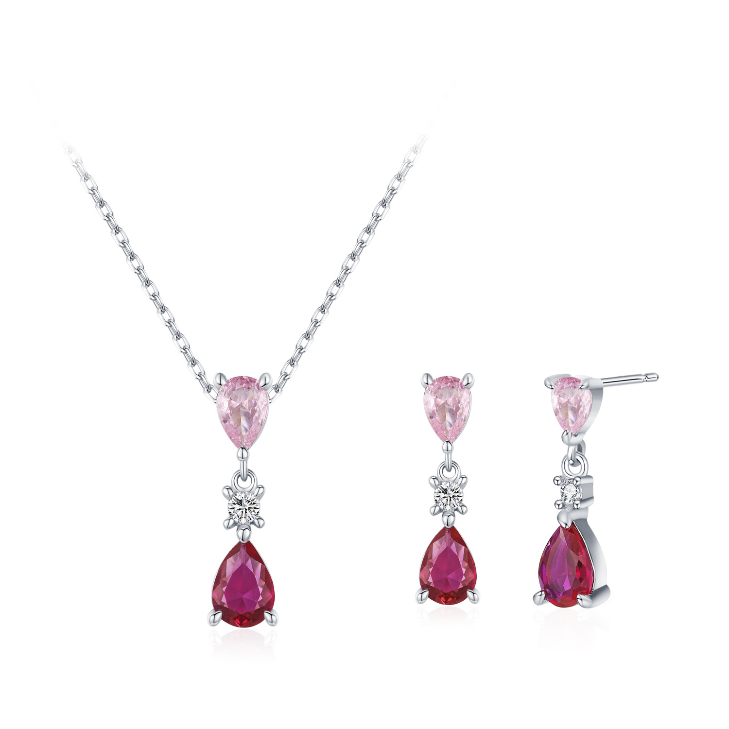 S925 Sterling Silver Jewelry Set with Cubic Zircon Casual Style Best Gift For Women