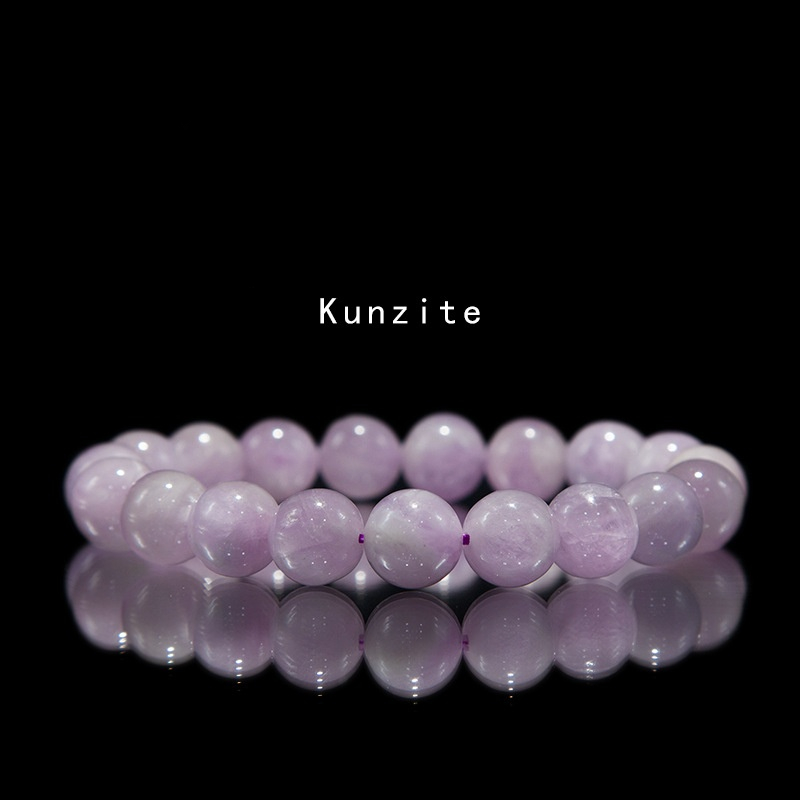 Kunzite Stretch Bracelet for Women Natural Gemstone Round Stone Crystal Beads for Beaded Elastic Bracelet