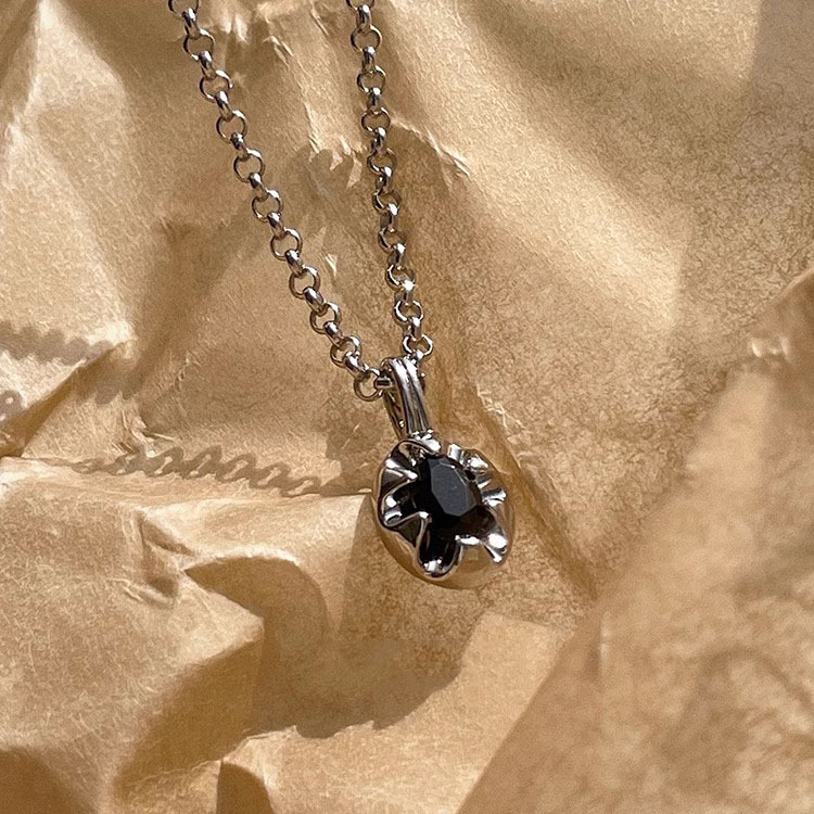 #201 Silver Necklace925 Sterling Silver Pendant Necklace with Cubic Zirconia