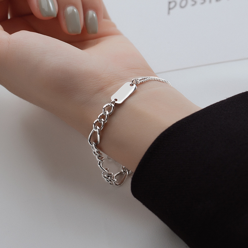Fashion S925 Sterling Silver Bracelet Jewelry Casual Versatile Style for Women