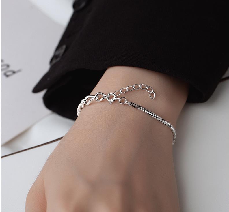 Fashion S925 Sterling Silver Bracelet Jewelry Casual Versatile Style for Women