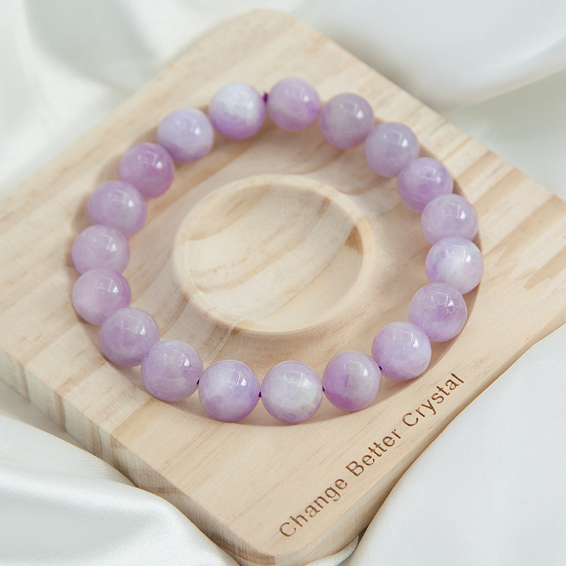 Kunzite Stretch Bracelet for Women Natural Gemstone Round Stone Crystal Beads for Beaded Elastic Bracelet