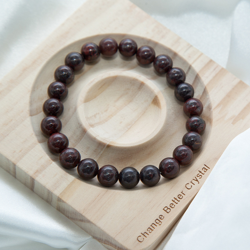 Brecciated Jasper Bracelet for Women Natural Gemstone Round Stone Crystal Beads for Beaded Elastic Bracelet