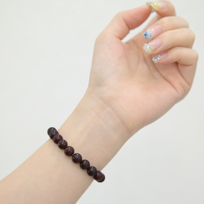 Brecciated Jasper Bracelet for Women Natural Gemstone Round Stone Crystal Beads for Beaded Elastic Bracelet